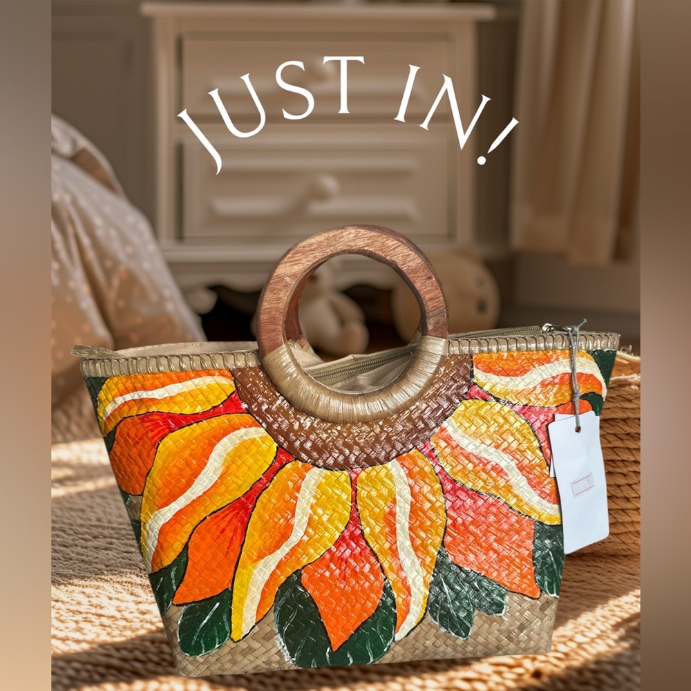 Handcrafted Vibrant Floral Woven Tote